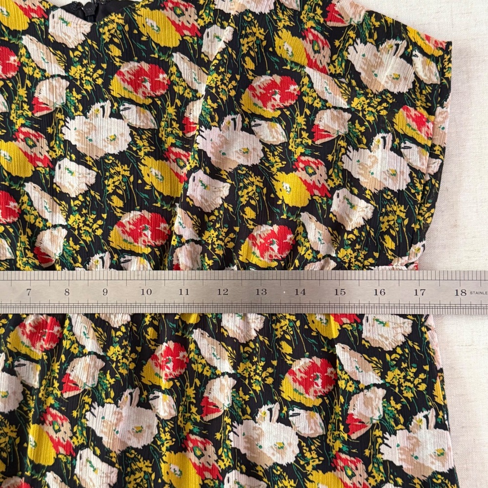 J.Crew Floral Maxi Dress 14 Black Multi Tiered Boho Cottagecore Garden Party Sun - Picture 11 of 11